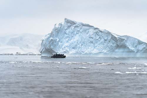 outdoors boat near ice mountain ice
