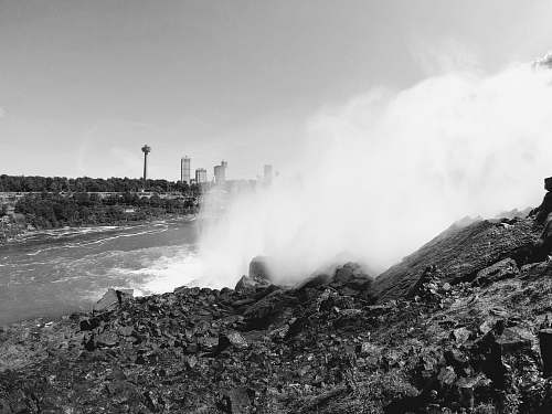black-and-white grayscale photography of body of water ocean