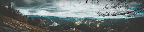 mountain panoramic photography of overlooking mountain glacier