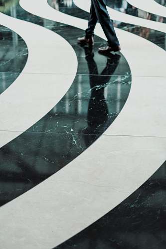road Swirling black and white pattern on a marble floor street