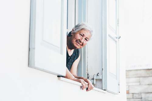 human woman peeping at window person