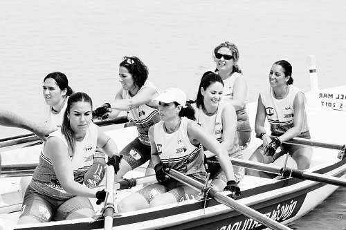 human grayscale photography of women in boat black-and-white