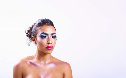 human photo of woman with pink lipstick people