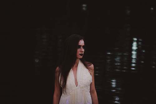 female woman wearing white dress woman