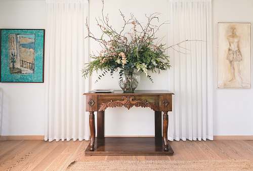 art green leafed plant on vase near wall flora