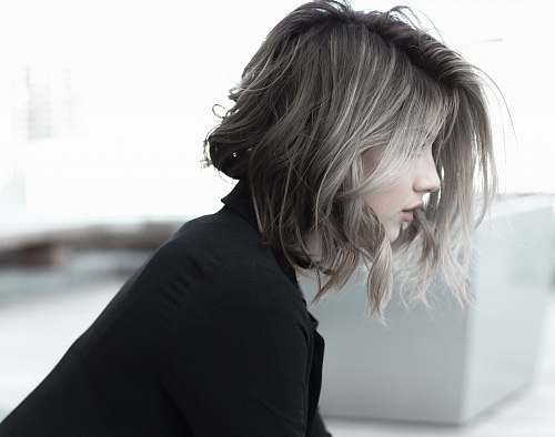 hair woman in black top woman