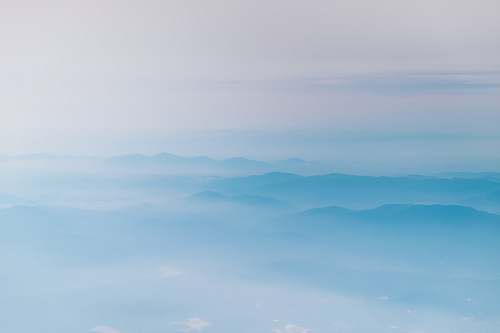 cloud mountain covering with clouds blue