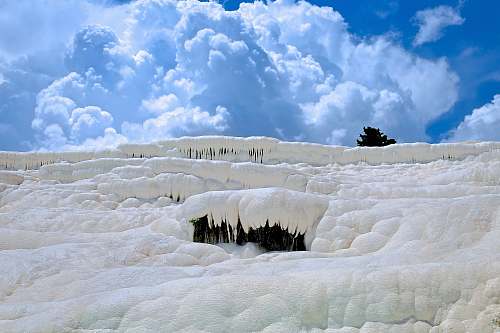 turkey cave coated by snow cold