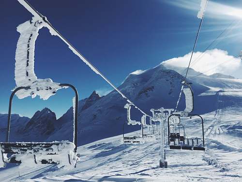 outdoors zip line on mountain at winter season sport