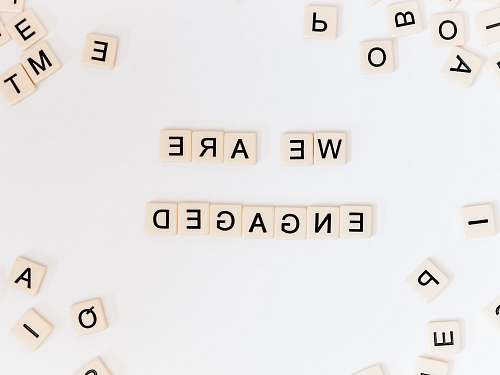 symbol we are engaged letter blocks number