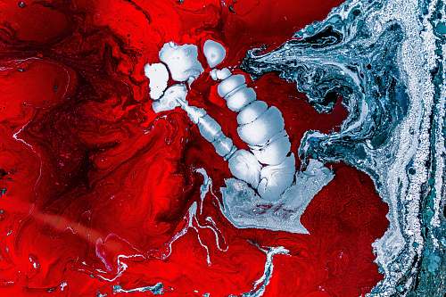 abstract red, white, and blue abstract painting red