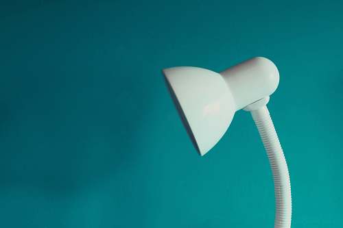 logo white desk lamp grey