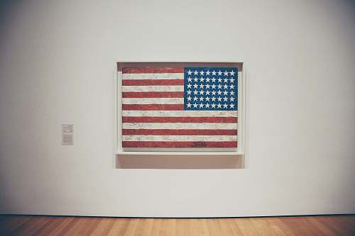 flag U.S.A. flag on wall with frame american flag