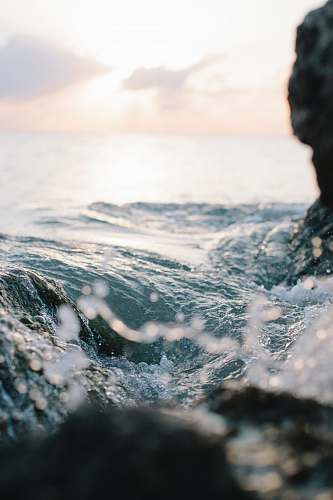ocean ocean wave at the rocky shore sea