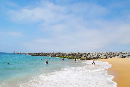 beach people swimming on beach ocean