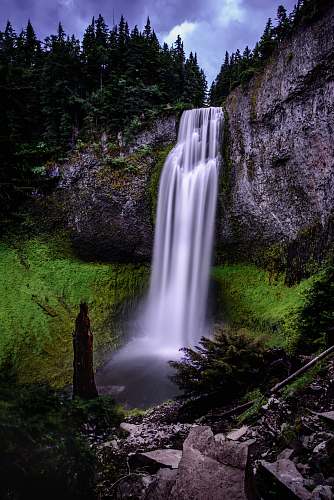 nature waterfalls in forest outdoors