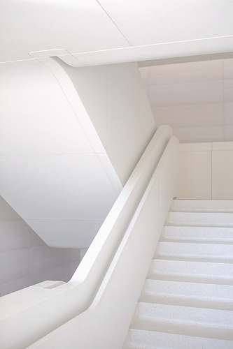 grey photo of white staircase cupertino