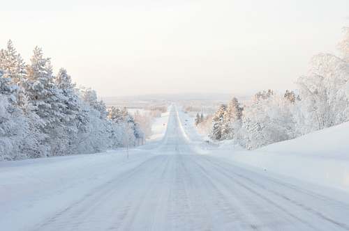 finland road covered with snow road