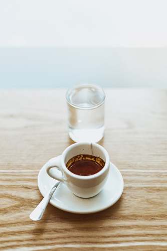 cup white cup with chocolate drink inside coffee cup