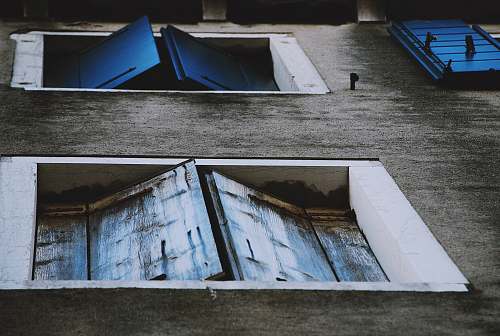 blue white wooden framed window windows