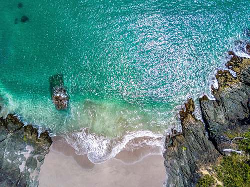 ocean aerial photography of beach water