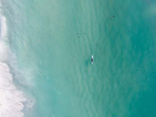 water aerial photography of gray and black driftwood on body of water drone view