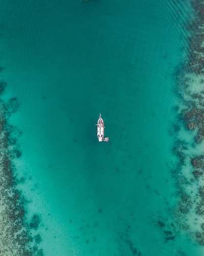 teal aerial view of boat on body of water at daytime thailand