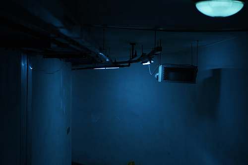 room black and blue lights interior design