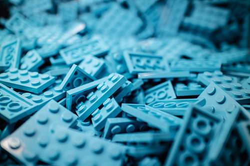 game blue building block lot lego