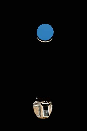 hole blue dot on top of brown vase illustration window