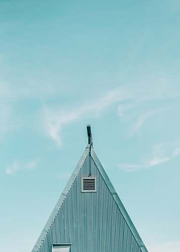 triangle blue house building