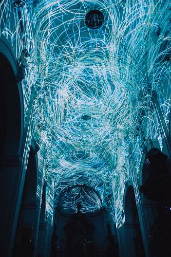 nature blue lighted inside building outdoors