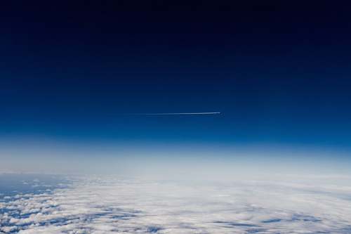sky blue sky over white clouds space