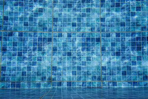 water blue tile wall nature
