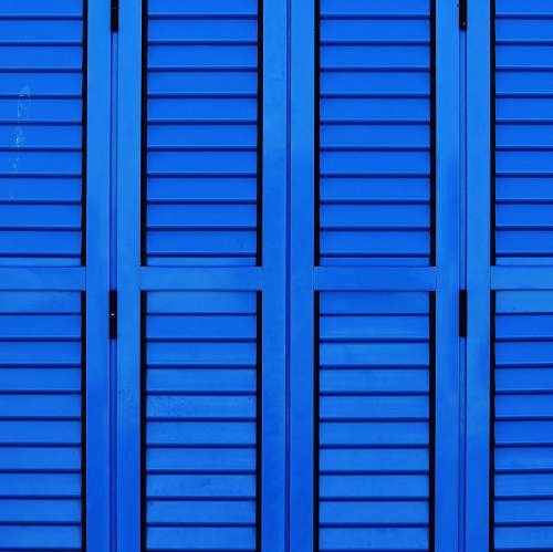 shutter blue wooden cabinet window