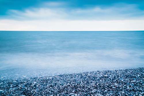 nature gravel on shoreline horizon