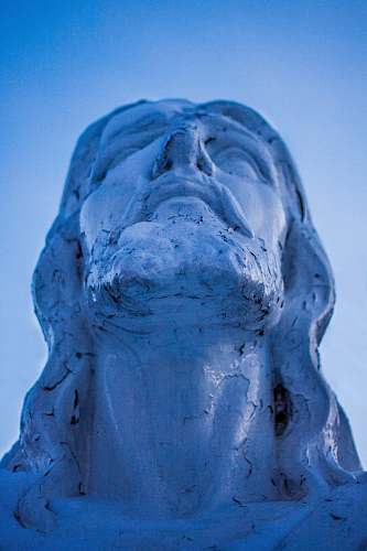 glacier Jesus Christ bust snow
