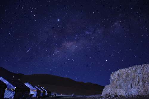 outdoors rock formation during nighttime space