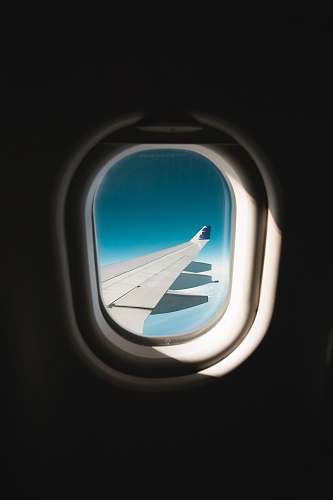 window shallow focus of plane porthole