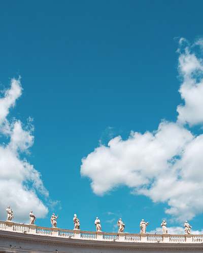 nature white clouds azure sky