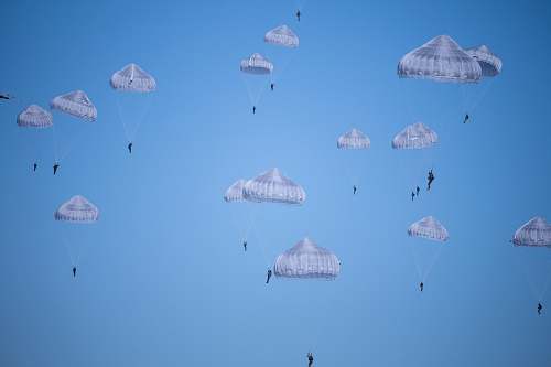 adventure white parachutes during daytime photo leisure activities