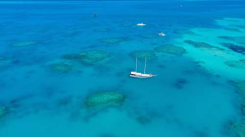 nature white yacht on sea land