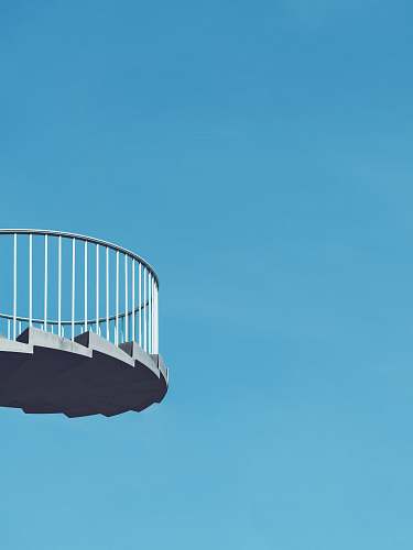 balcony worm's eye view of gray staircase staircase