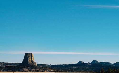 blue grey butte in mesa outdoors