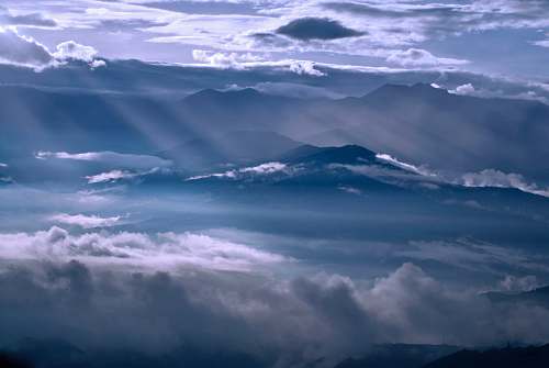 sky silhouette of mountains cloud