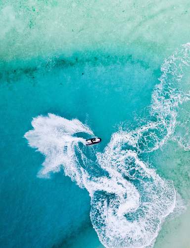 sea bird's eye view of personal watercraft water