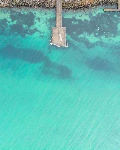 sea aerial beach boardwalk ocean