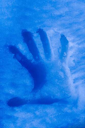 nature left hand on icy surface outdoors