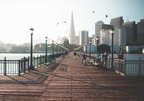 bridge brown wooden dock building