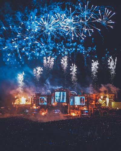 belgium blue and white fireworks concert